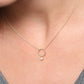 0.08CTW Dangling Bezel Set Diamond Circle Necklace  customdiamjewel   