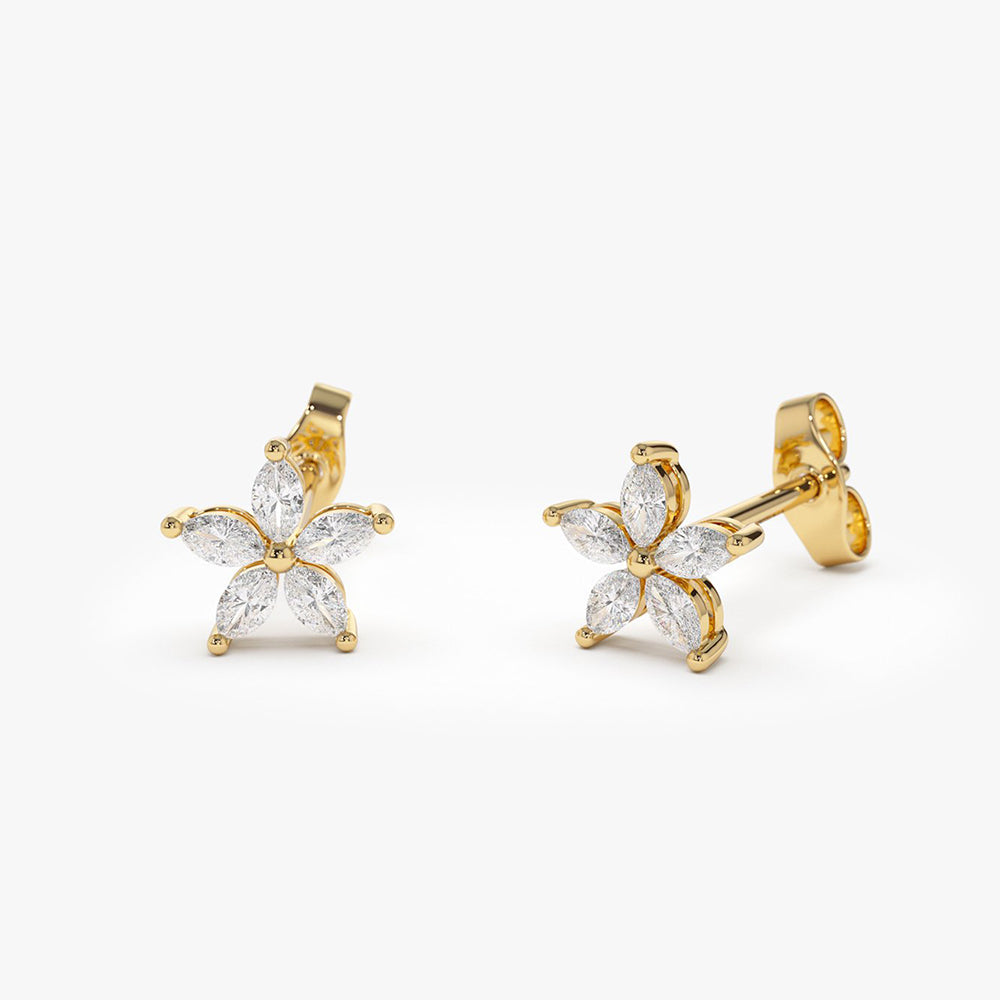 0.33CTW Marquise Cut Diamond Earrings  customdiamjewel 10KT Yellow Gold VVS-EF