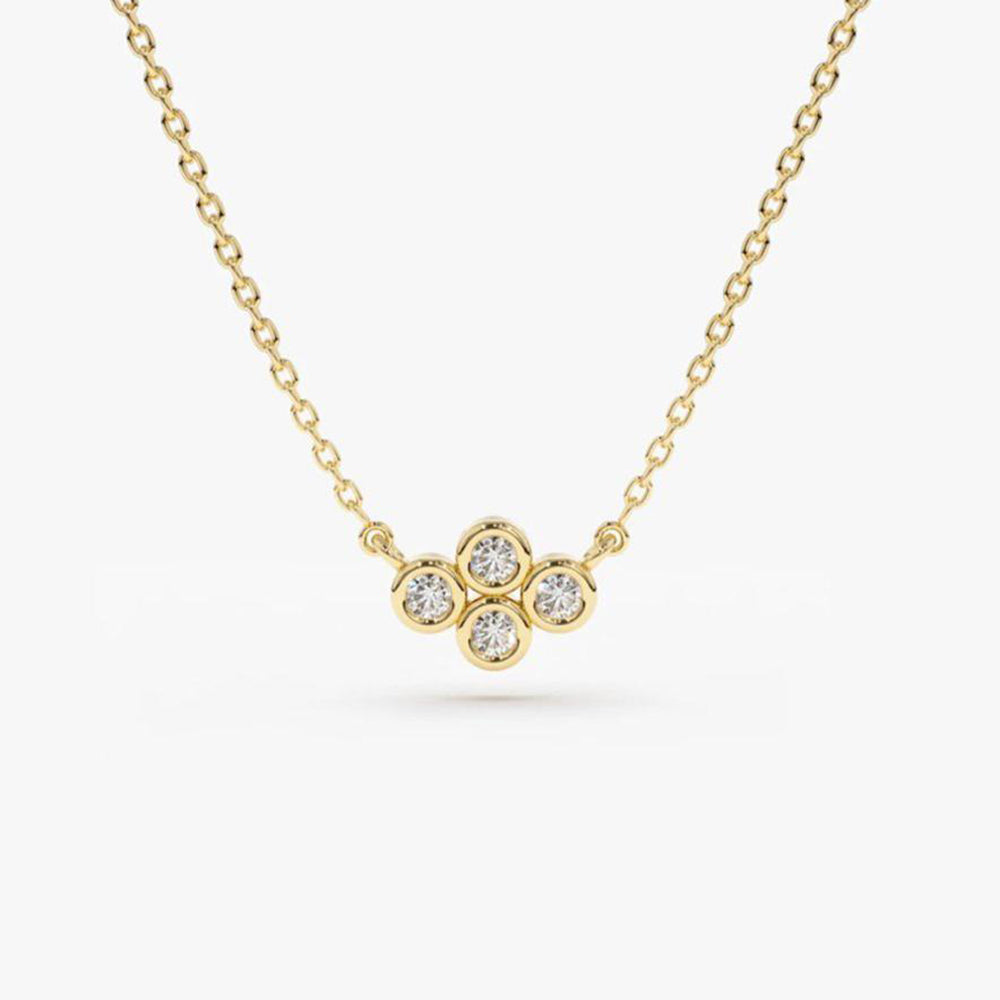 0.13CTW Four Stone Diamond Necklace  customdiamjewel 10KT Yellow Gold VVS-EF
