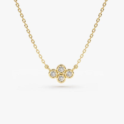 0.13CTW Four Stone Diamond Necklace  customdiamjewel 10KT Yellow Gold VVS-EF