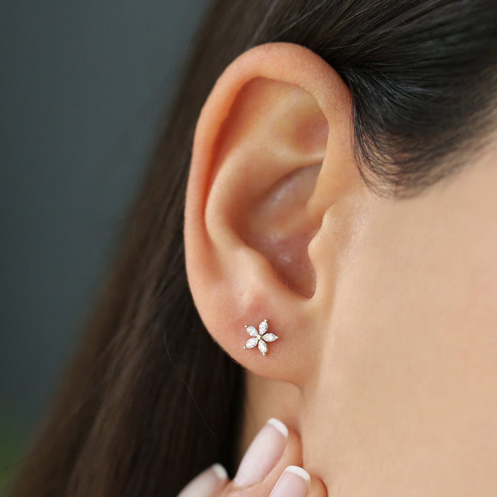 0.33CTW Marquise Cut Diamond Earrings  customdiamjewel   