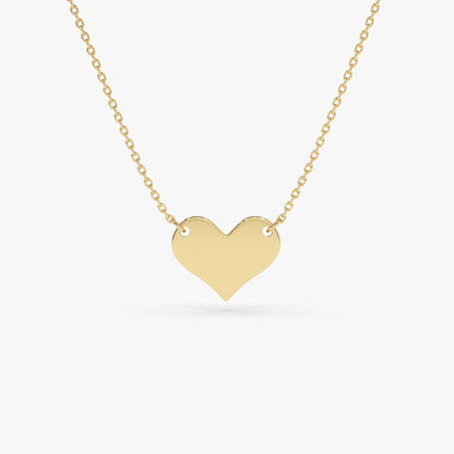 14K Gold Minimalist Heart Necklace  customdiamjewel 10KT Yellow Gold 