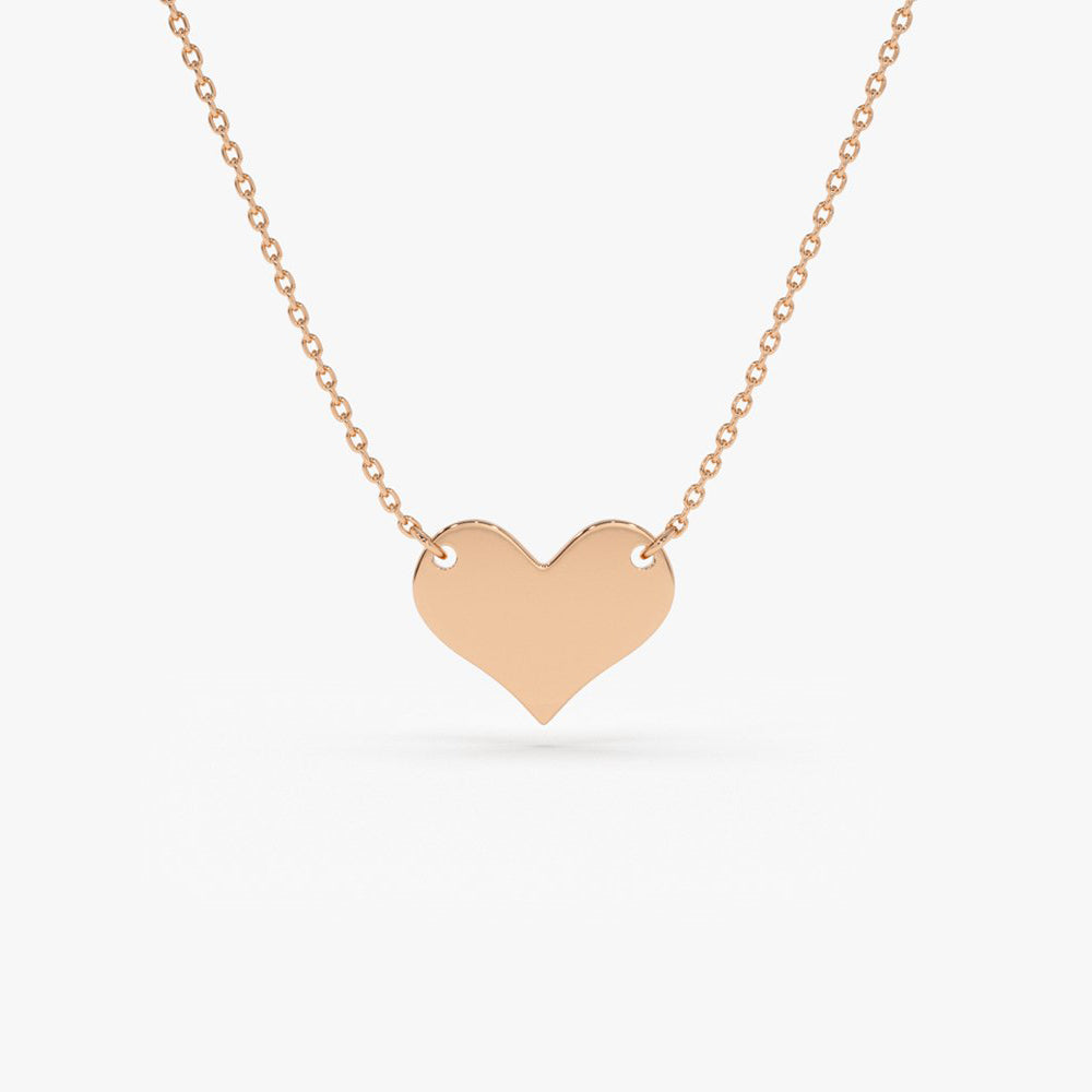 14K Gold Minimalist Heart Necklace  customdiamjewel 10KT Rose Gold 