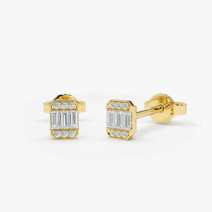 0.10CTW Minimal Dainty Diamond Earrings  customdiamjewel 10KT Yellow Gold VVS-EF