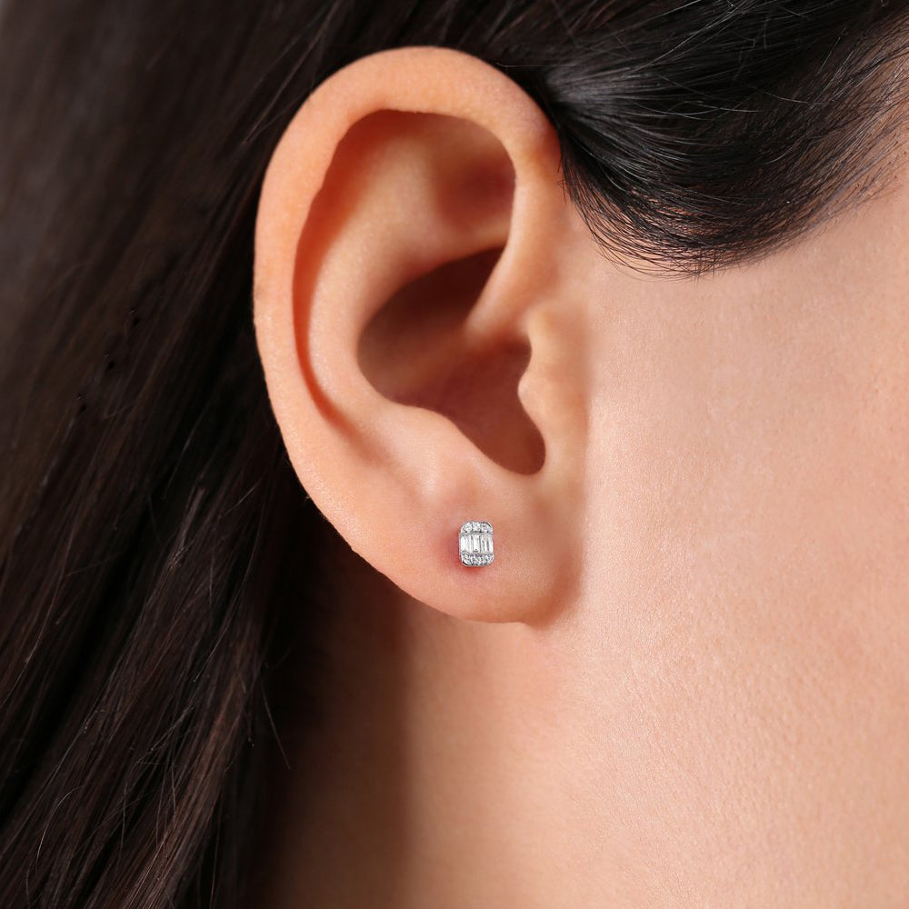 0.10CTW Minimal Dainty Diamond Earrings  customdiamjewel   