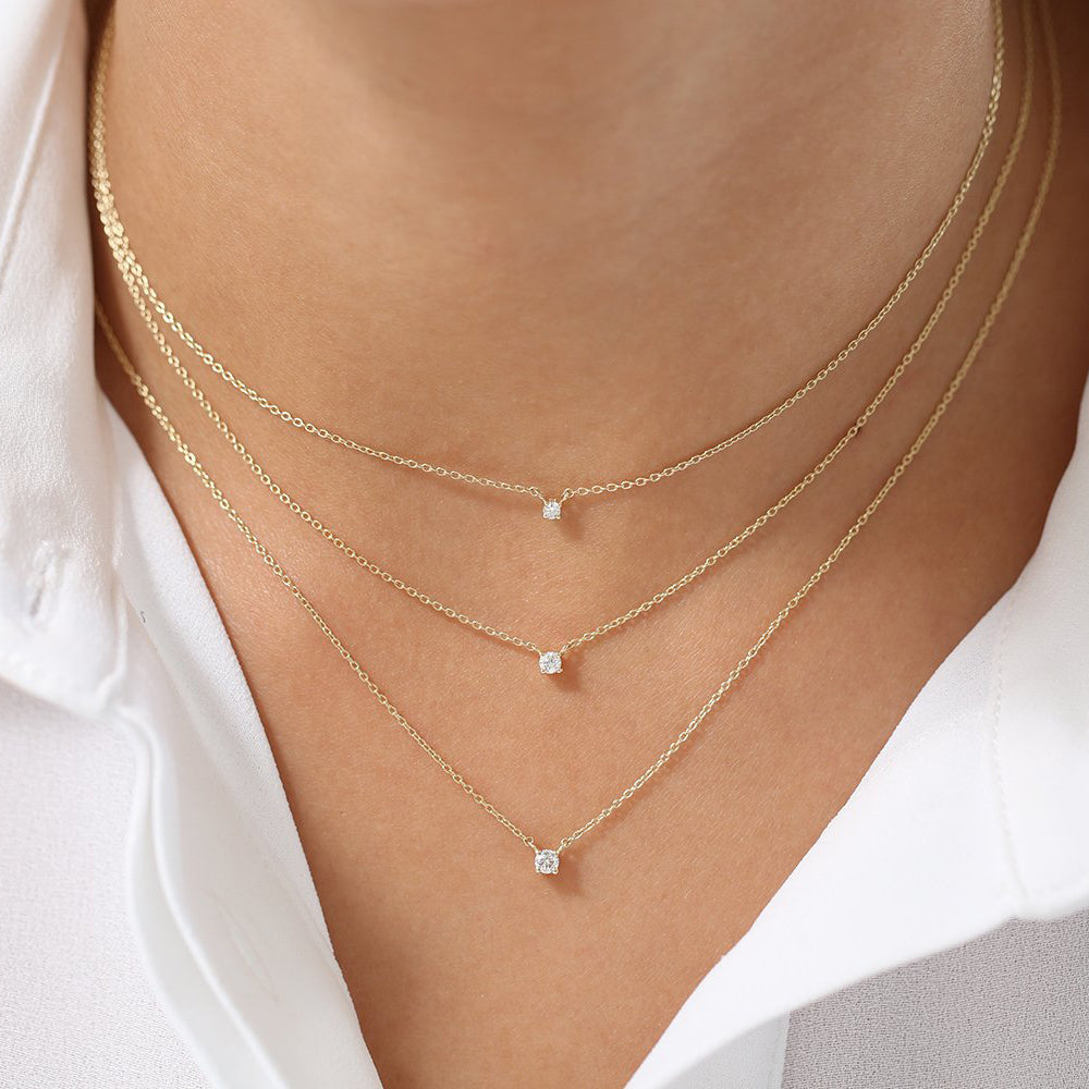 0.15CTW Round Cut Diamond Solitaire Necklace  customdiamjewel   