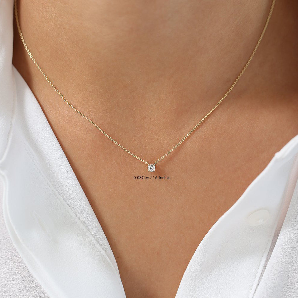 0.15CTW Round Cut Diamond Solitaire Necklace  customdiamjewel   