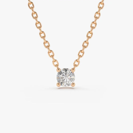 0.15CTW Round Cut Diamond Solitaire Necklace  customdiamjewel   
