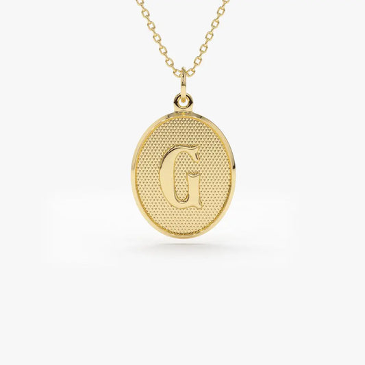 14k Gold Initial Charm Necklace  customdiamjewel 10KT Yellow Gold 