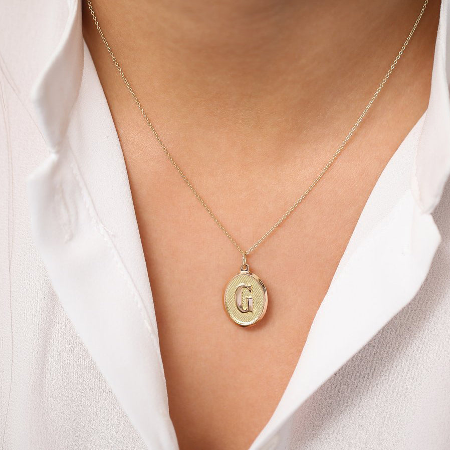 14k Gold Initial Charm Necklace  customdiamjewel   