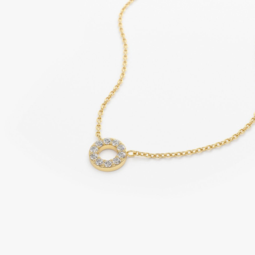 0.10CTW Mini Diamond Circle Necklace