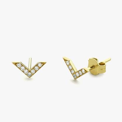 0.07CTW Dainty Diamond Earrings  customdiamjewel 10KT Yellow Gold VVS-EF