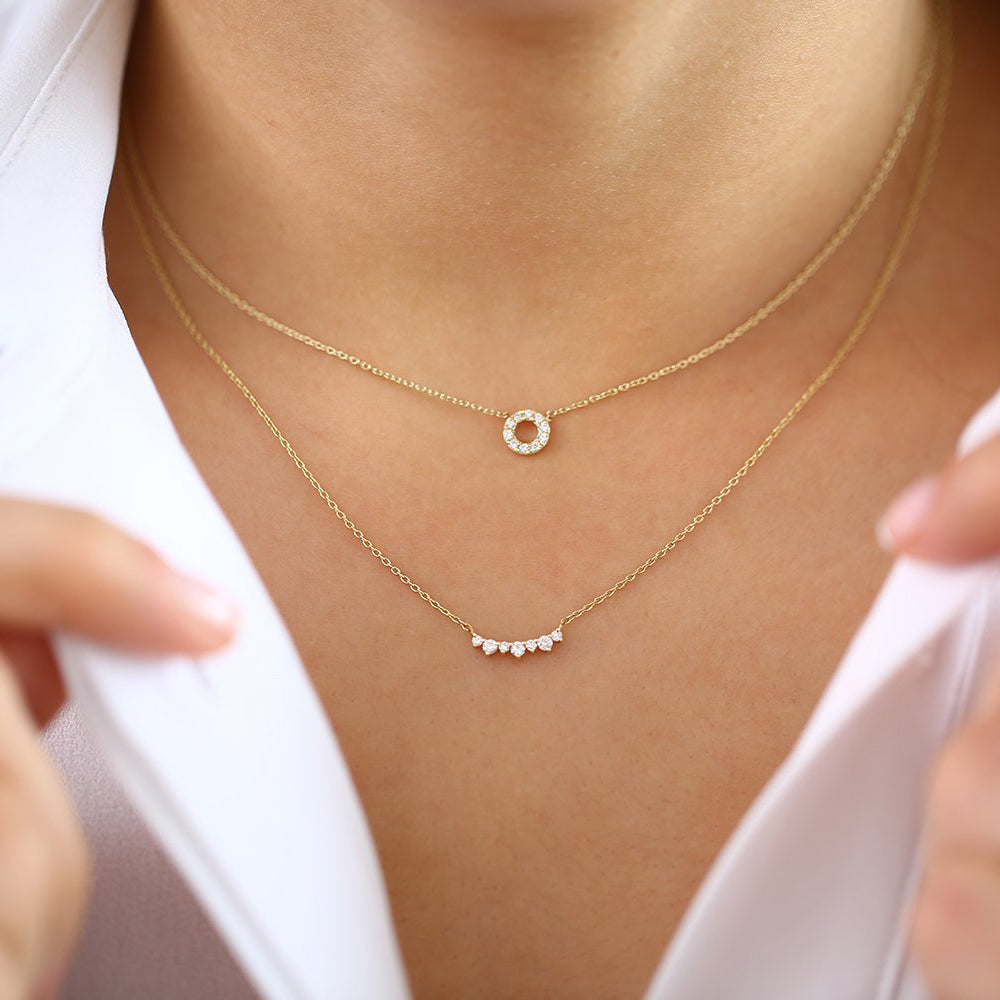 0.10CTW Mini Diamond Circle Necklace