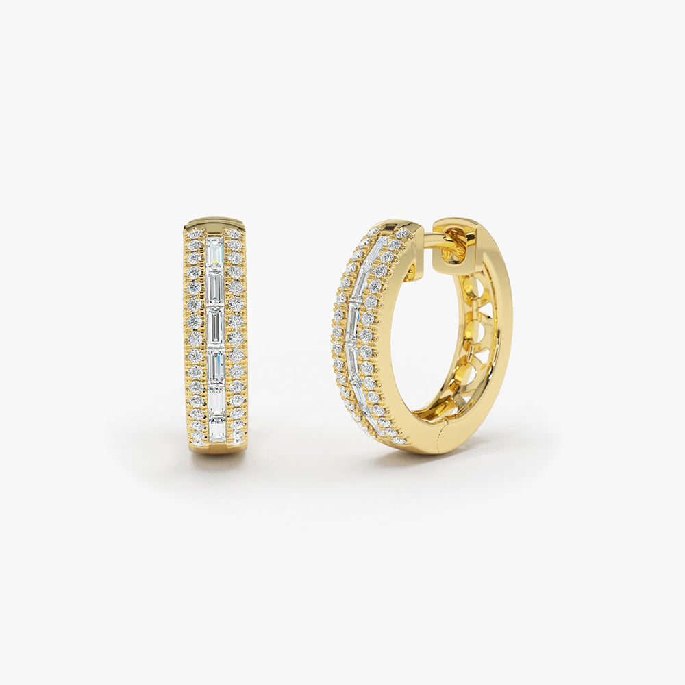 0.50CTW Pave Diamond Hoops Earrings  customdiamjewel 10KT Yellow Gold VVS-EF