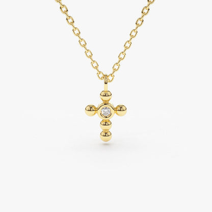 0.03CTW Small Diamond Cross Necklace