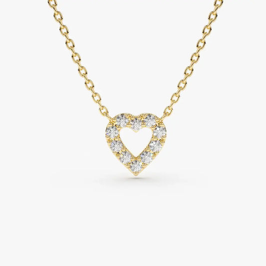 0.10CTW Mini Diamond Hear Necklace  customdiamjewel 10KT Yellow Gold VVS-EF