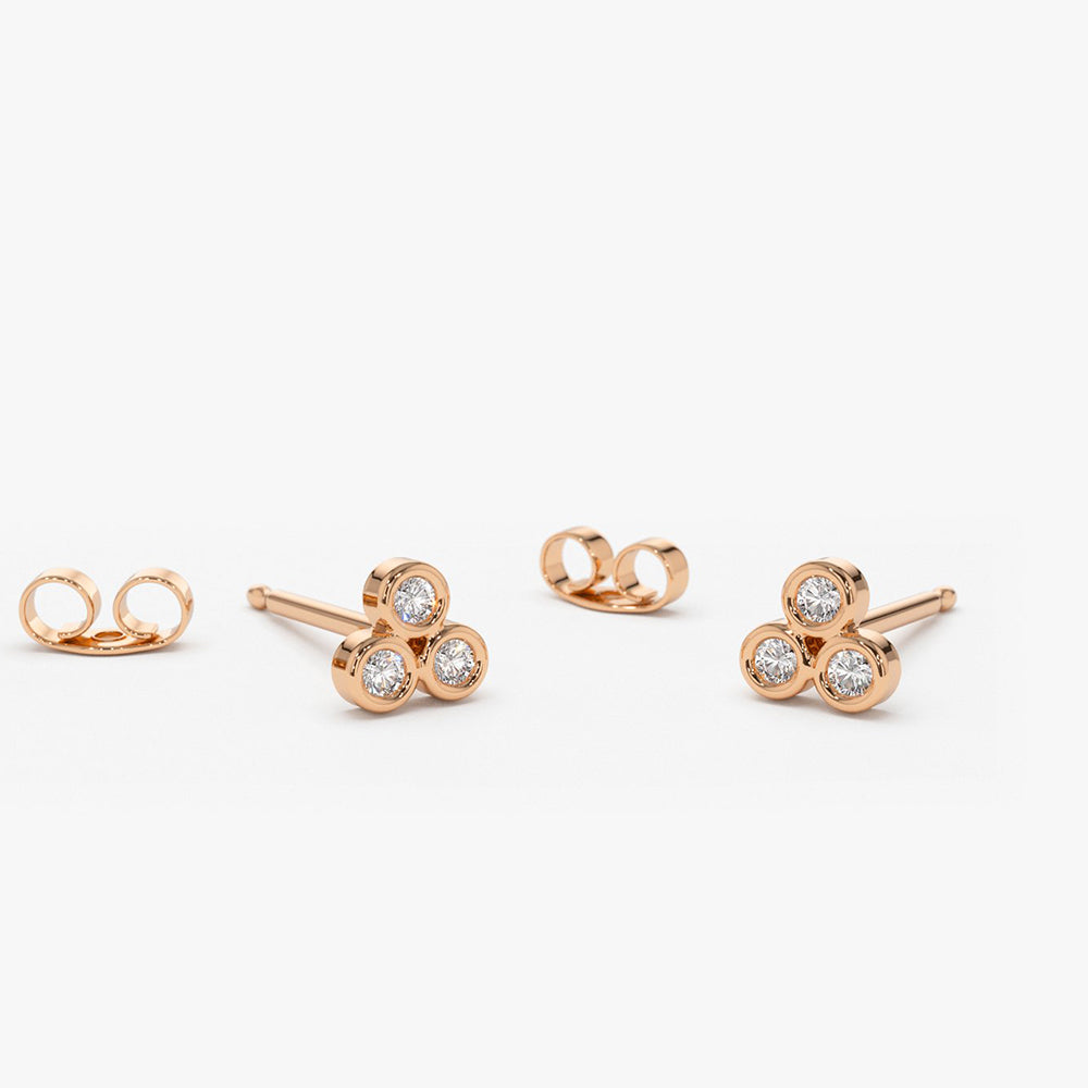 0.18CTW Diamond Bezel Set Suds Earrings  customdiamjewel 10KT Rose Gold VVS-EF