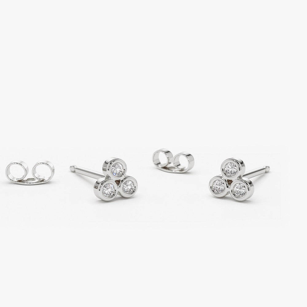 0.18CTW Diamond Bezel Set Suds Earrings  customdiamjewel 10KT White Gold VVS-EF