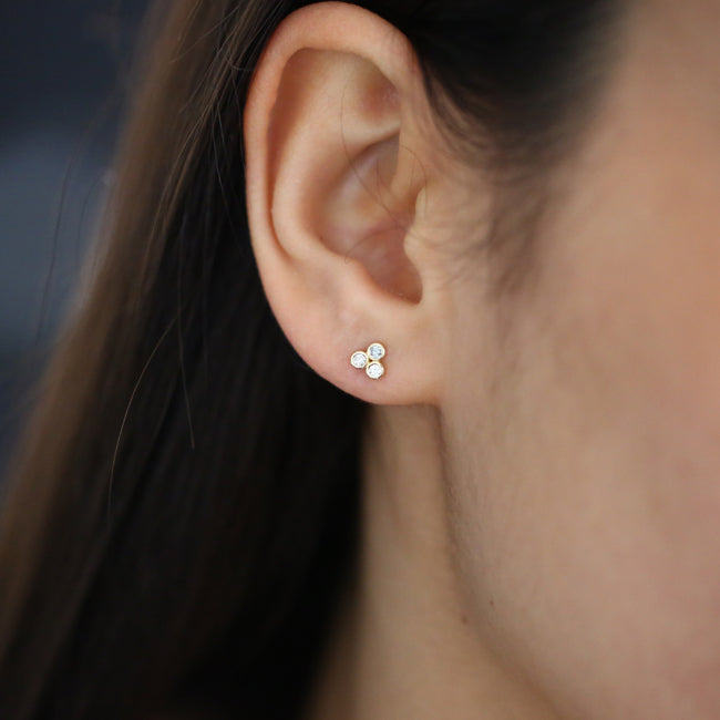 0.18CTW Diamond Bezel Set Suds Earrings  customdiamjewel   