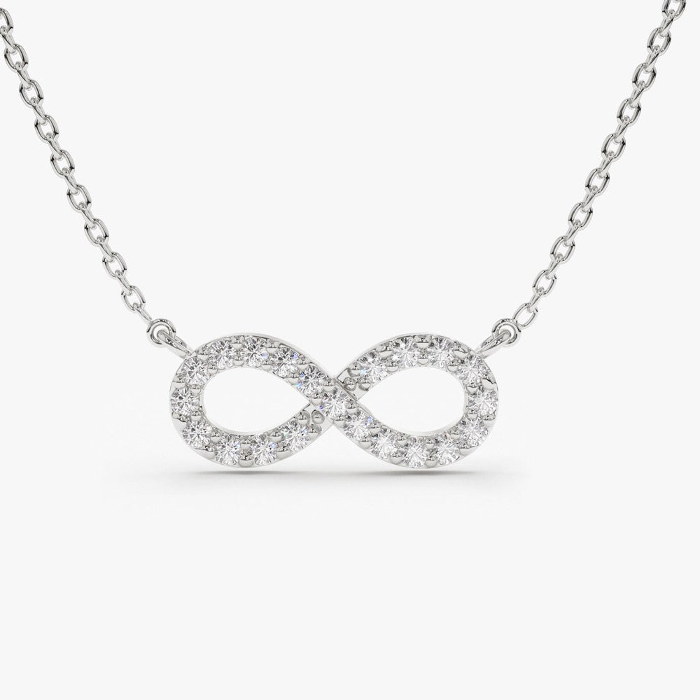 0.15CTW Diamond Infinity Necklace  customdiamjewel 10KT White Gold VVS-EF