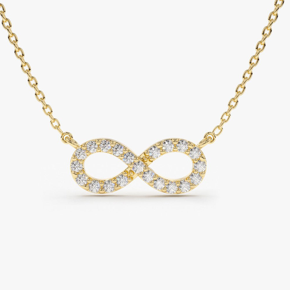 0.15CTW Diamond Infinity Necklace  customdiamjewel 10KT Yellow Gold VVS-EF