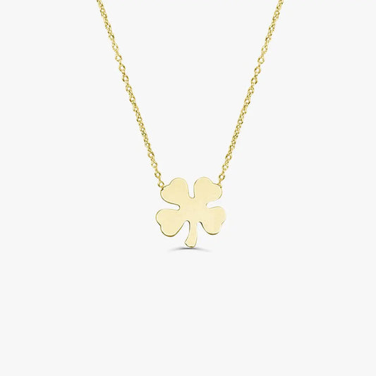 14K Gold Four Leaf Clover Charm Necklace  customdiamjewel 10KT Yellow Gold 