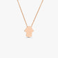 14K Gold Minimalist Hamsa Charm Necklace  customdiamjewel 10KT Rose Gold 