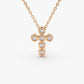 0.26CTW 6 Stone Bezel Set Diamond Cross Necklace