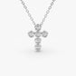 0.26CTW 6 Stone Bezel Set Diamond Cross Necklace