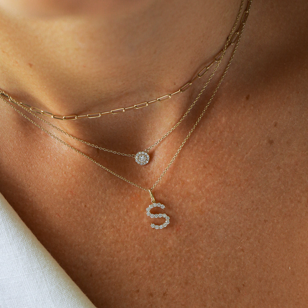 0.20CTW Diamond Initial Necklace  customdiamjewel   