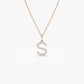 0.20CTW Diamond Initial Necklace  customdiamjewel 10KT Rose Gold VVS-EF