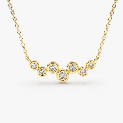 0.30CTW Floating Diamond Bubble Necklace  customdiamjewel 10KT Yellow Gold VVS-EF