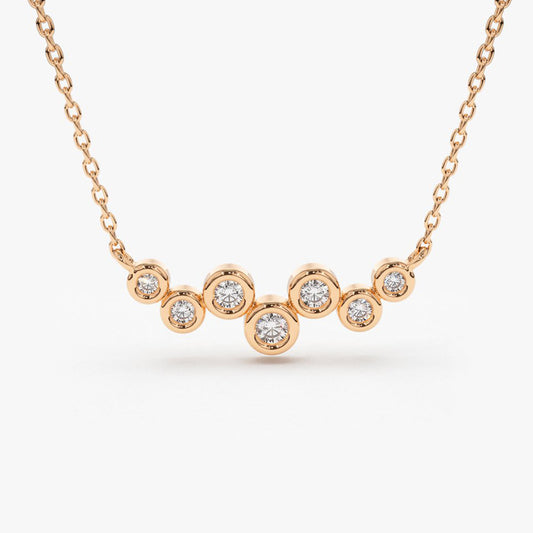 0.30CTW Floating Diamond Bubble Necklace  customdiamjewel 10KT Rose Gold VVS-EF