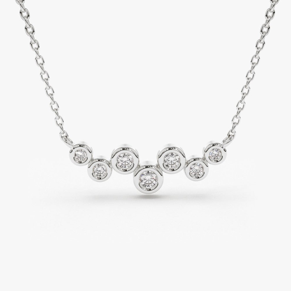 0.30CTW Floating Diamond Bubble Necklace  customdiamjewel 10KT White Gold VVS-EF