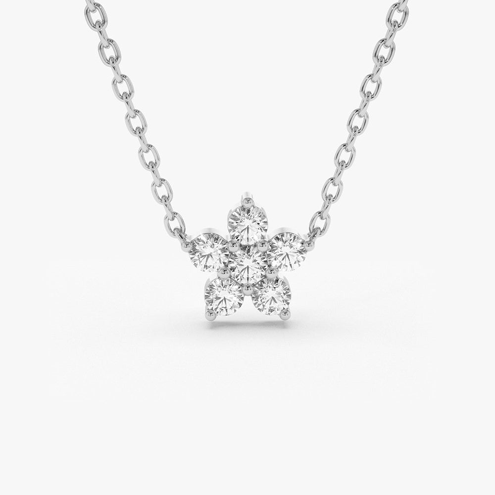 0.18CTW Flower Diamond Necklace