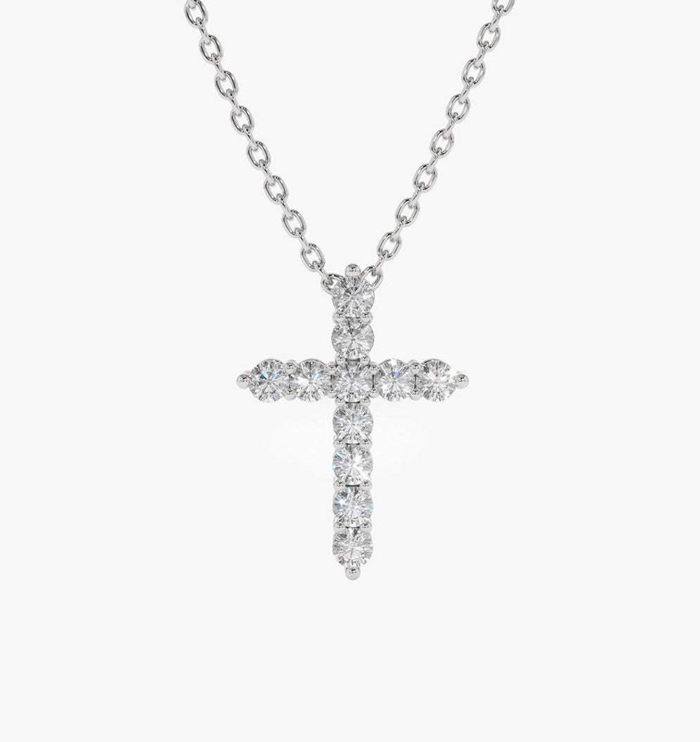 0.35CTW Diamond Cross Necklace  customdiamjewel 10KT White Gold VVS-EF