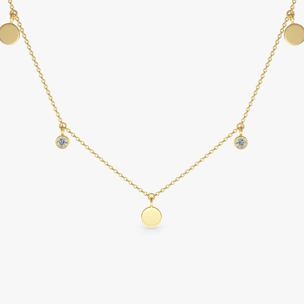 0.08CTW Dangling Diamond Necklace  customdiamjewel 10KT Yellow Gold VVS-EF