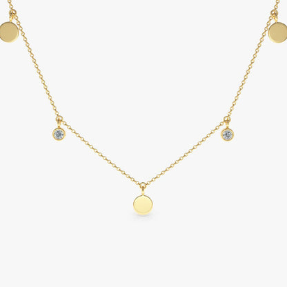 0.08CTW Dangling Diamond Necklace  customdiamjewel 10KT Yellow Gold VVS-EF
