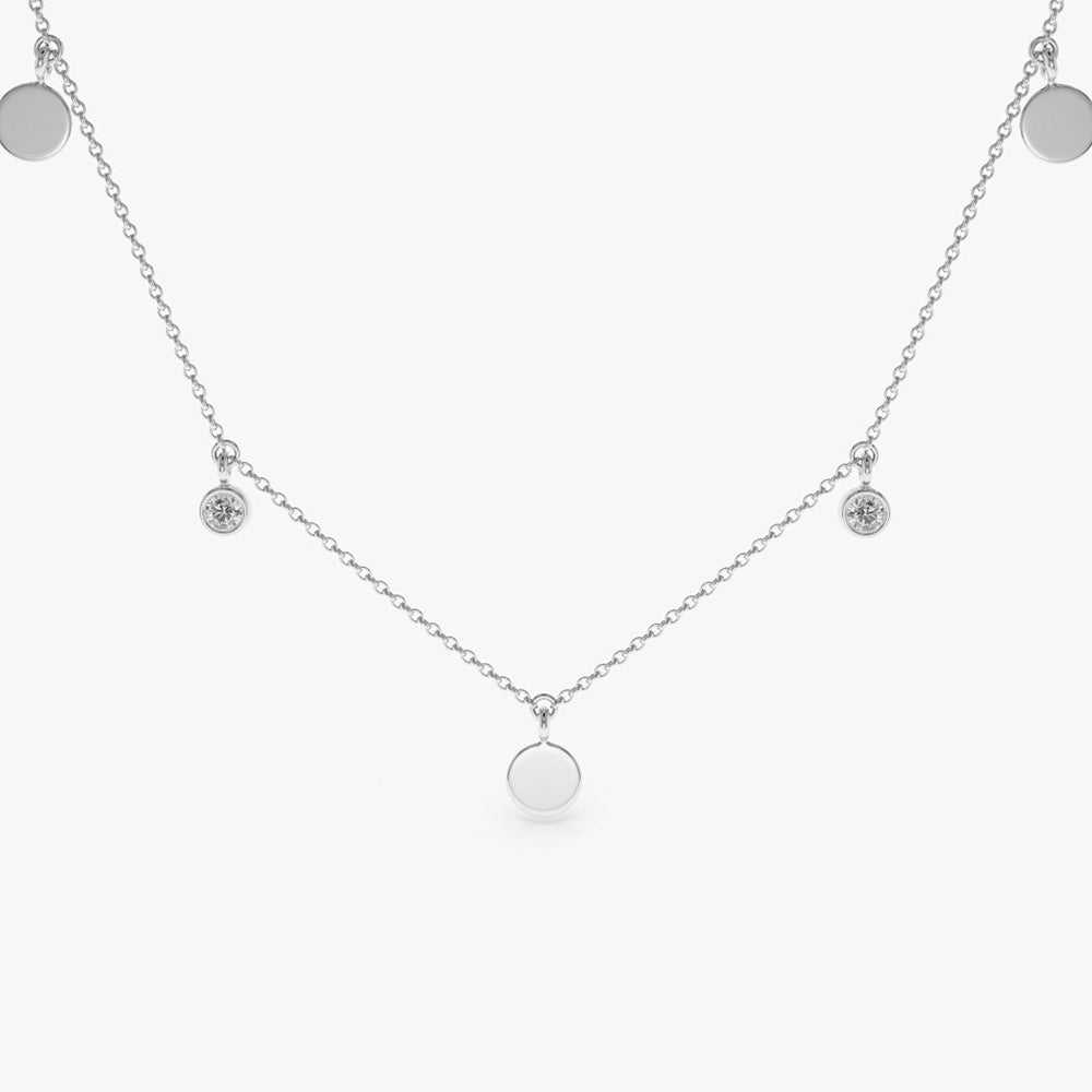 0.08CTW Dangling Diamond Necklace  customdiamjewel 10KT White Gold VVS-EF