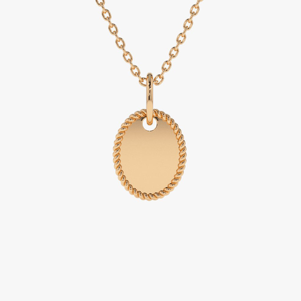 14K Gold Mini Oval Necklace  customdiamjewel 10KT Rose Gold 
