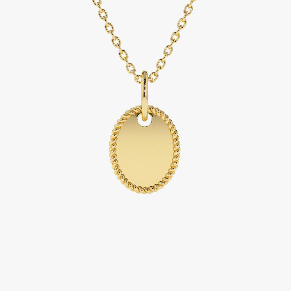 14K Gold Mini Oval Necklace  customdiamjewel 10KT Yellow Gold 
