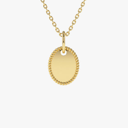 14K Gold Mini Oval Necklace  customdiamjewel 10KT Yellow Gold 