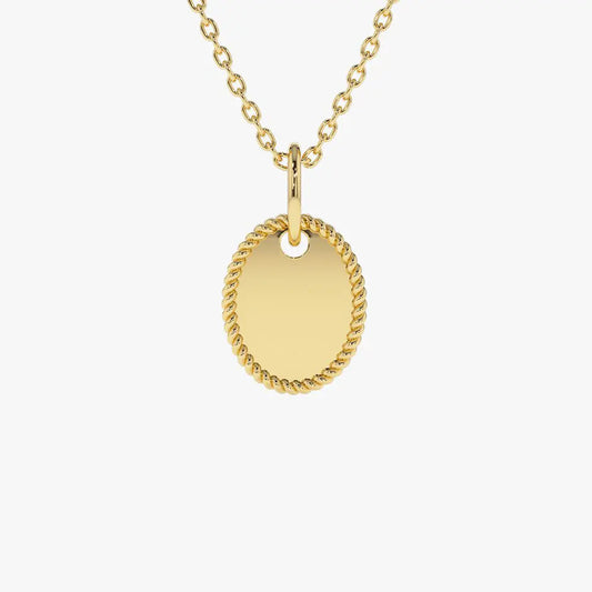 14K Gold Mini Oval Necklace  customdiamjewel 10KT Yellow Gold 