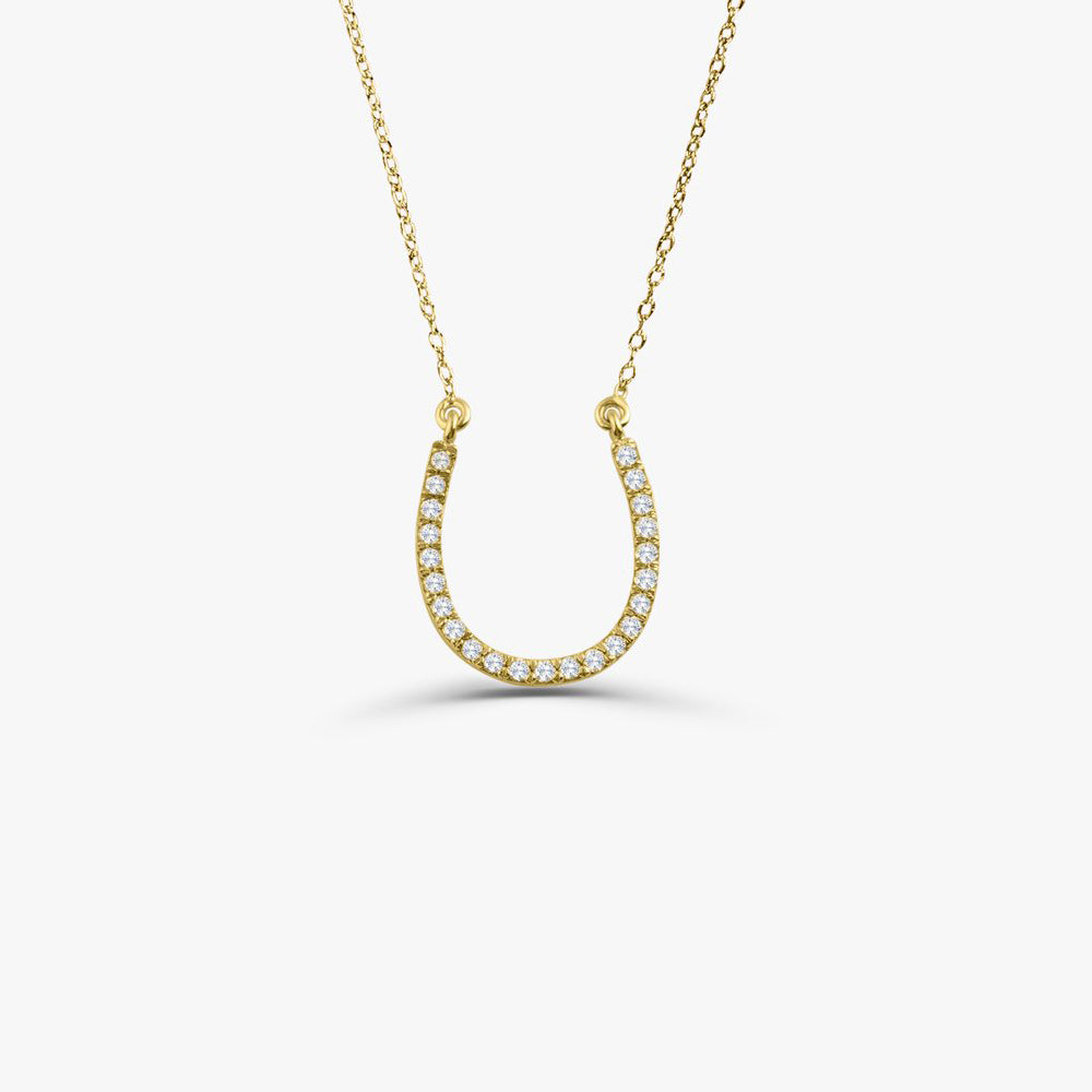 0.18CTW Diamond Horseshoe Necklace  customdiamjewel 10KT Yellow Gold VVS-EF