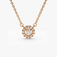 0.15CTW Mini Diamond Halo Necklace  customdiamjewel 10KT Rose Gold VVS-EF