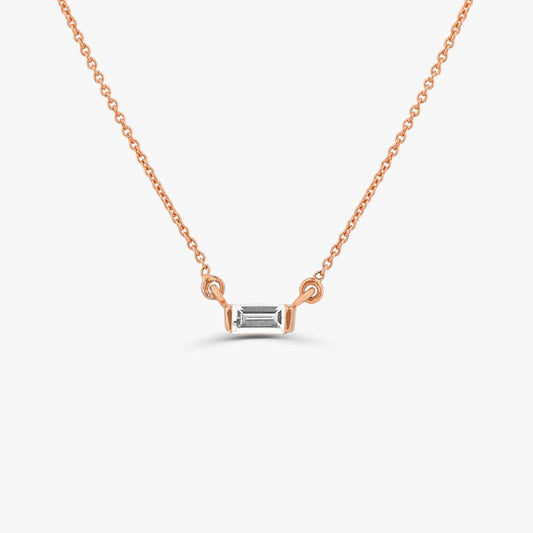 0.15CTW Baguette Diamond Necklace