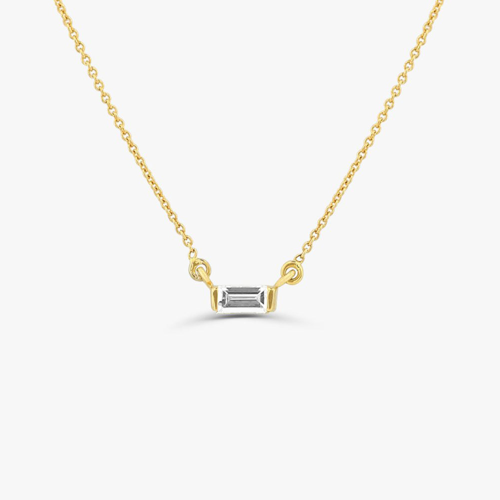 0.15CTW Baguette Diamond Necklace  customdiamjewel 10KT Yellow Gold VVS-EF