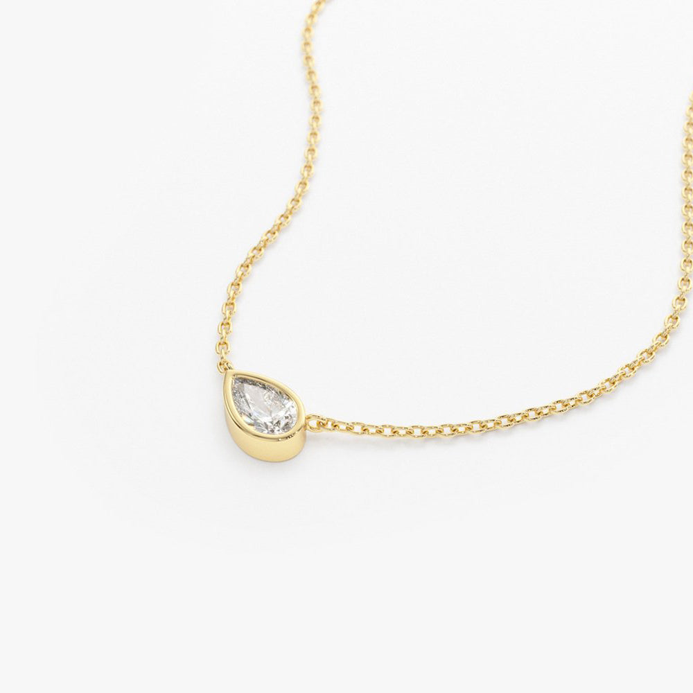 0.23CTW Pear Shape Diamond Necklace  customdiamjewel   