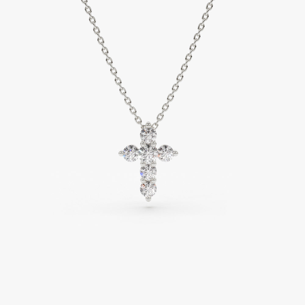 0.42CTW Diamond Cross Necklace  customdiamjewel 10KT White Gold VVS-EF