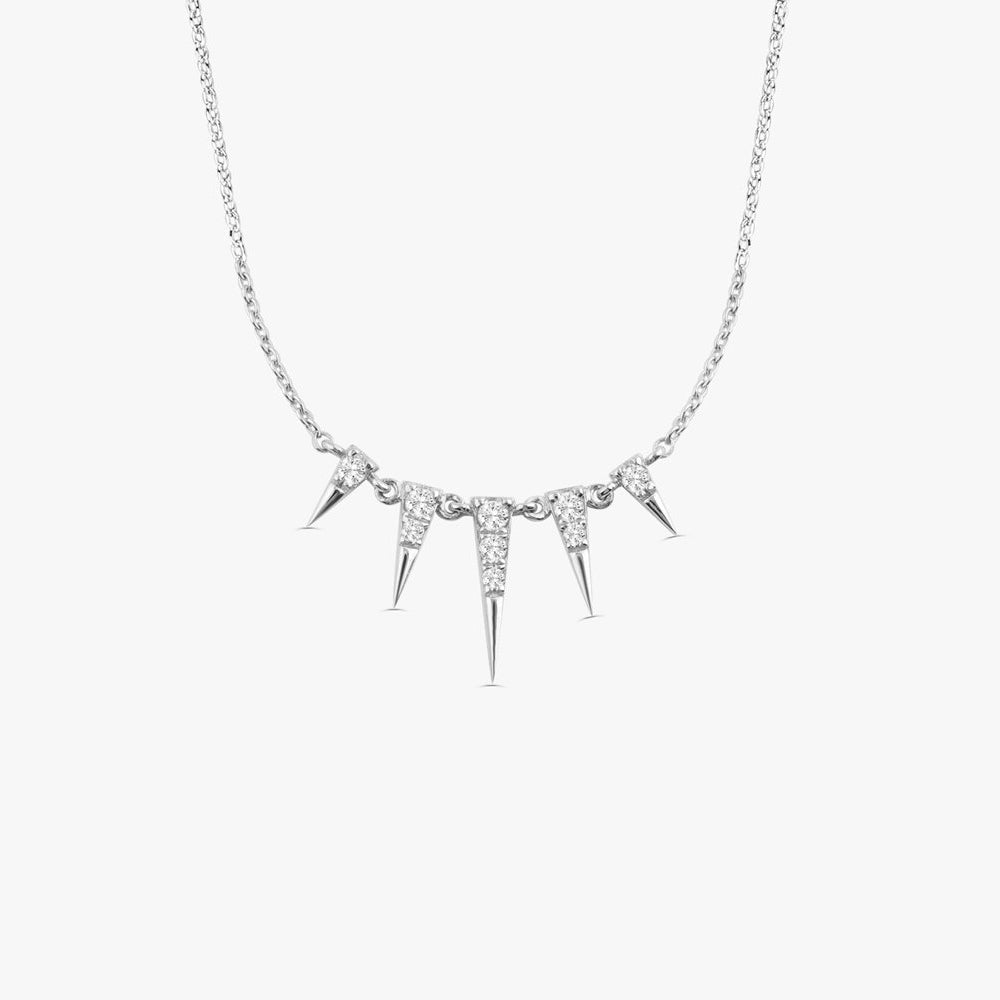 0.18CTW Diamond Spike Necklace  customdiamjewel 10KT White Gold VVS-EF